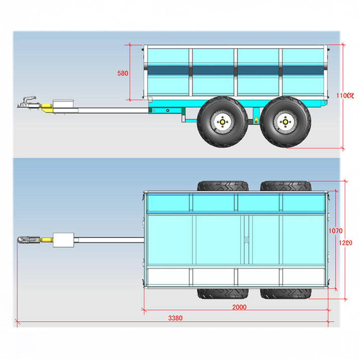 Kellfri ATV Tipping Trailer 1420kg with Electric Hydraulic Tipper