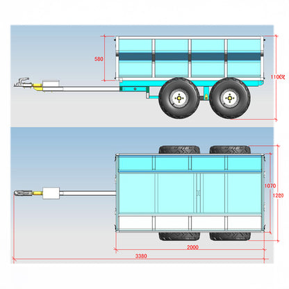 Kellfri ATV Tipping Trailer 1420kg with Electric Hydraulic Tipper