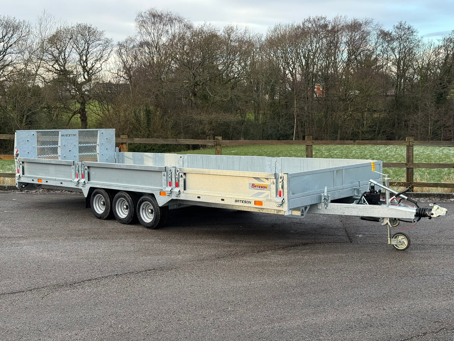 Bateson PT66 -  18' x 7' Triple Axle Hydraulic tilt three axle platform trailer extra wide in stock 2.3m